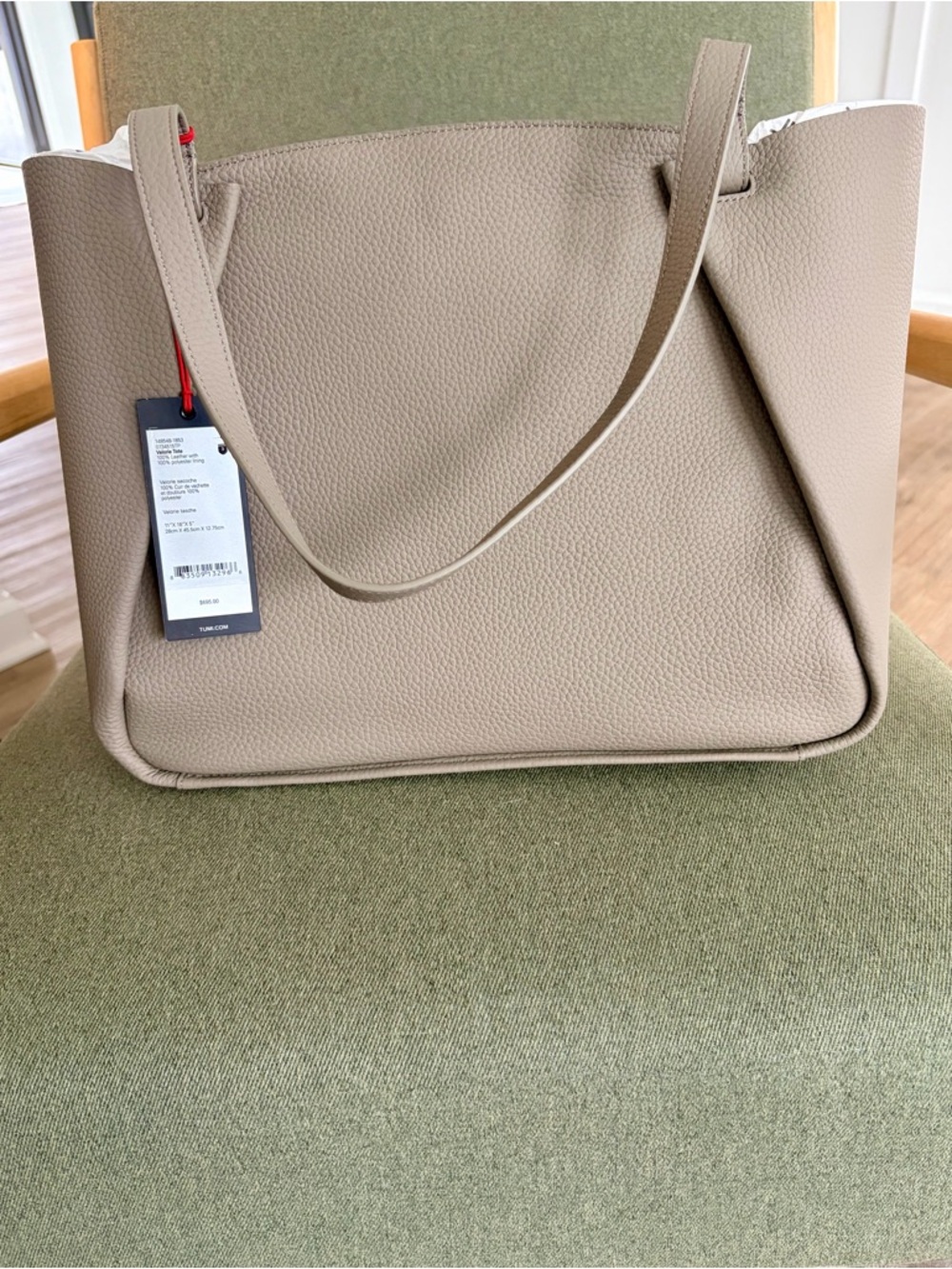 TUMI Georgica Valerie Tote Pebbled Leather in Taupe Driftwood - Picture 11 of 11